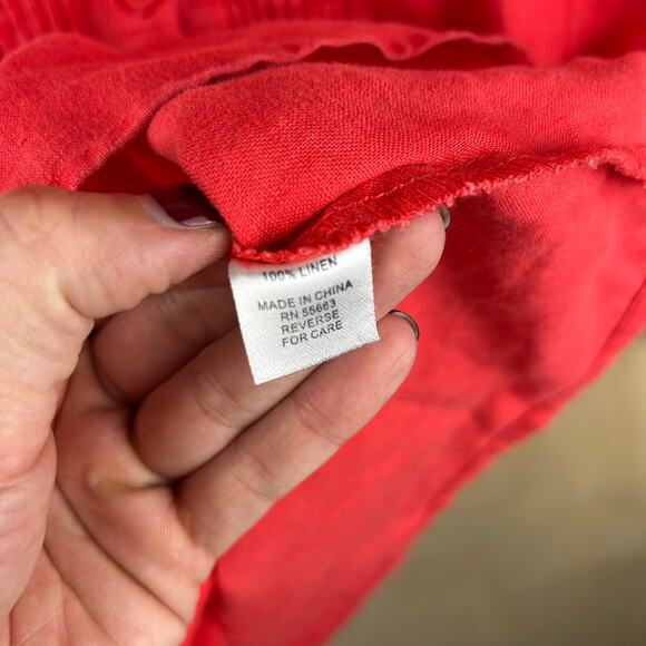 For Cynthia Coral‎ 100% Linen Button Down Blouse (M) - Picture 4 of 5